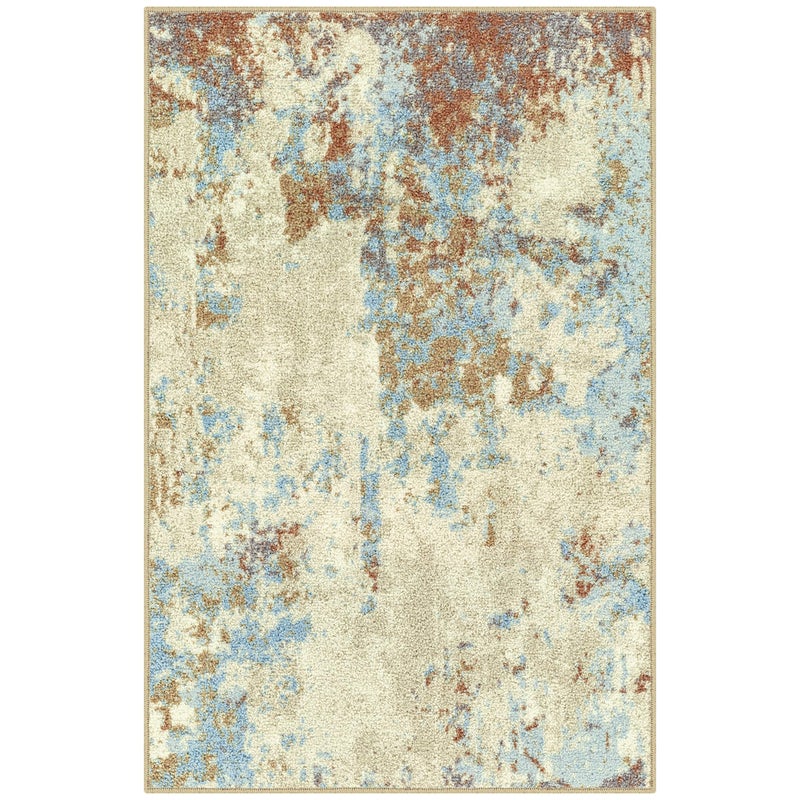 Maples Rugs Horizon Modern Abstract Area Rug - Made in USA - Washable, Non Slip Indoor Carpet for Entryway, Foyer, Kitchen, and Bathroom, 2'6 x 3'10, Desert Sand - Image 1
